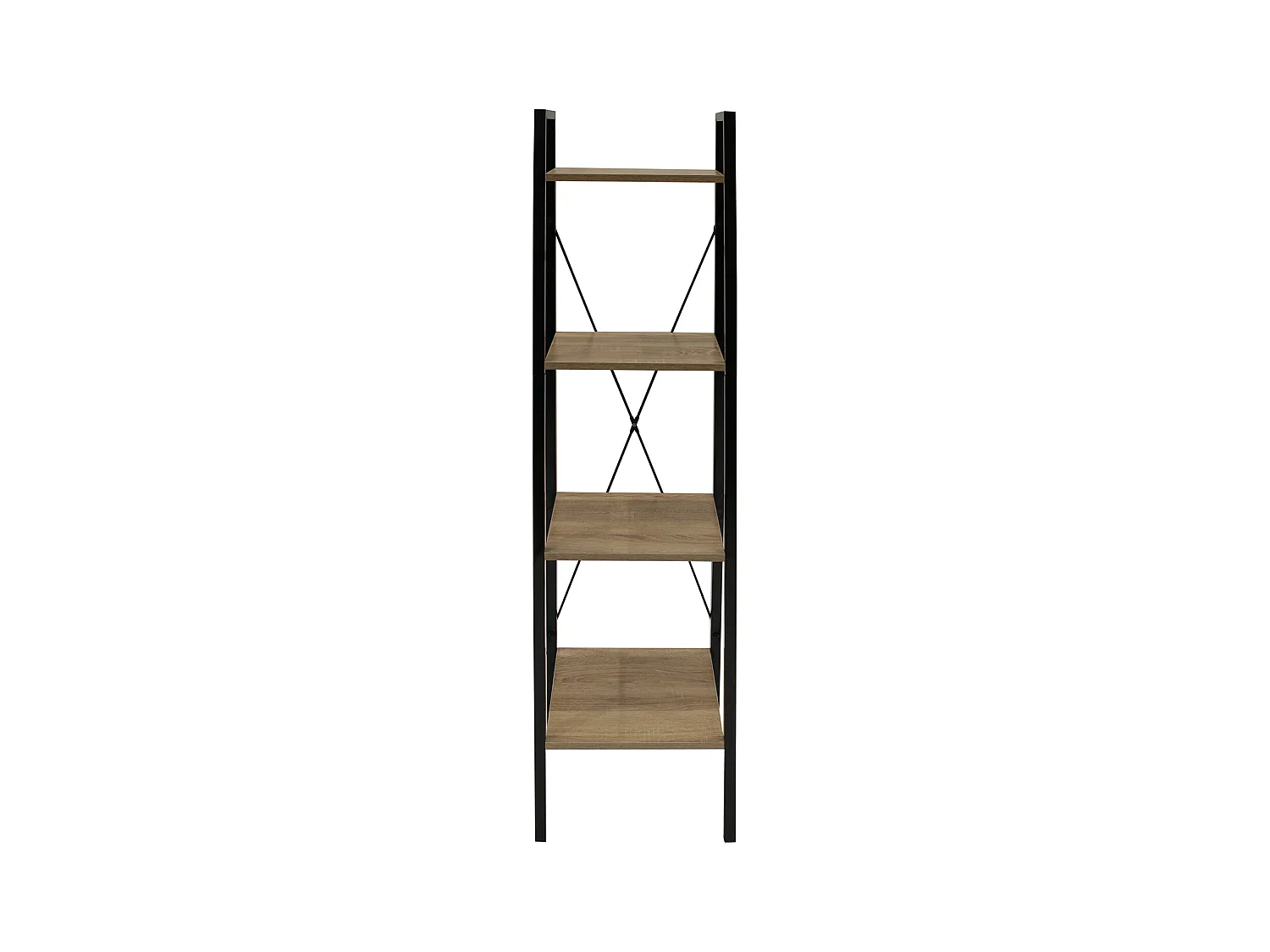 Etagere Bois Et Metal 148x34x32 Beige, Noir