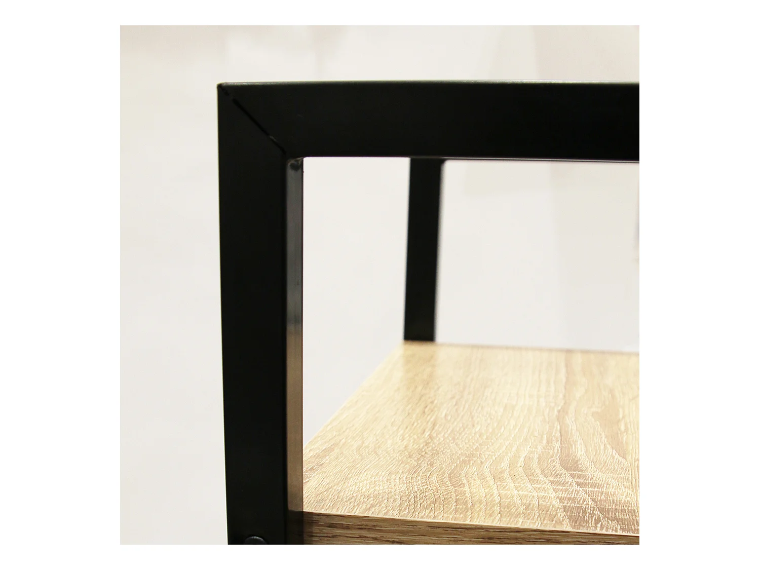 Etagere Bois Et Metal 148x34x32 Beige, Noir