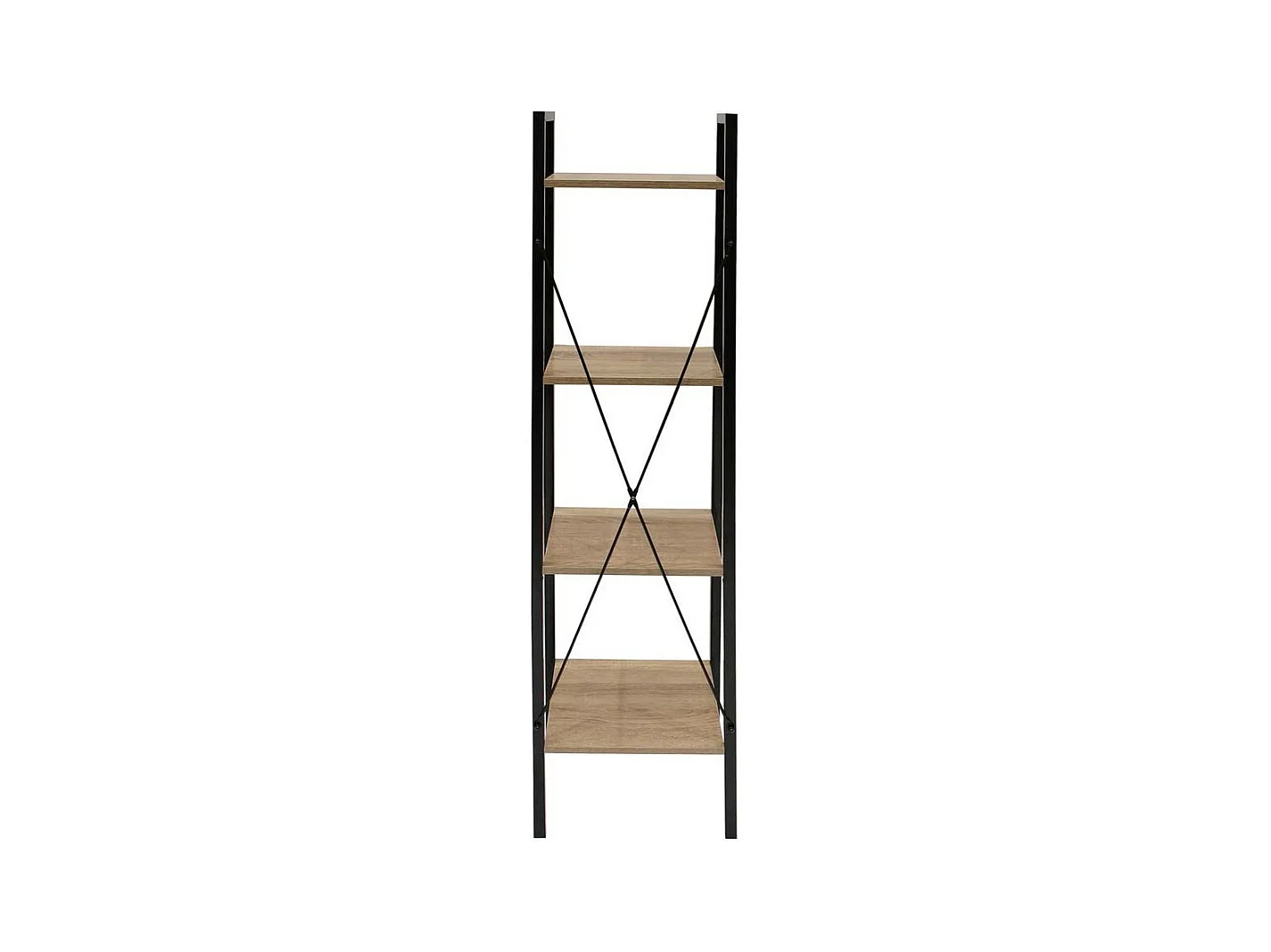 Etagere Bois Et Metal 148x34x32 Beige, Noir