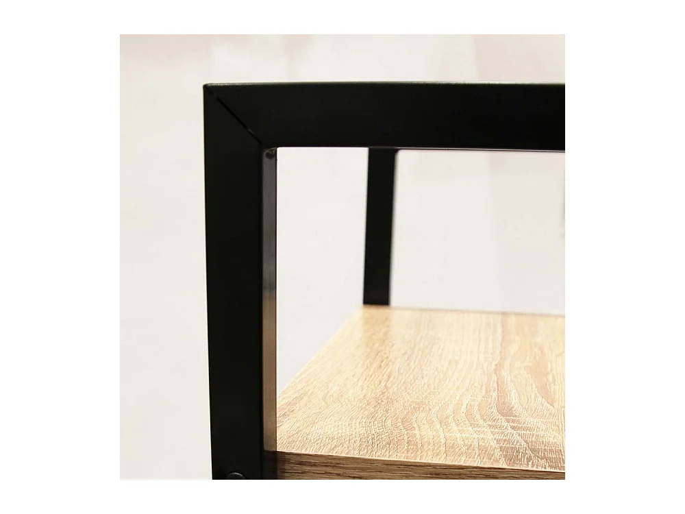 Etagere Bois Et Metal 148x34x32 Beige, Noir
