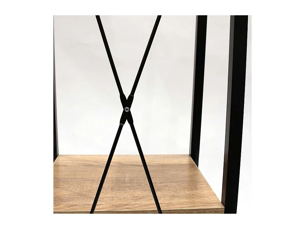 Etagere Bois Et Metal 148x34x32 Beige, Noir