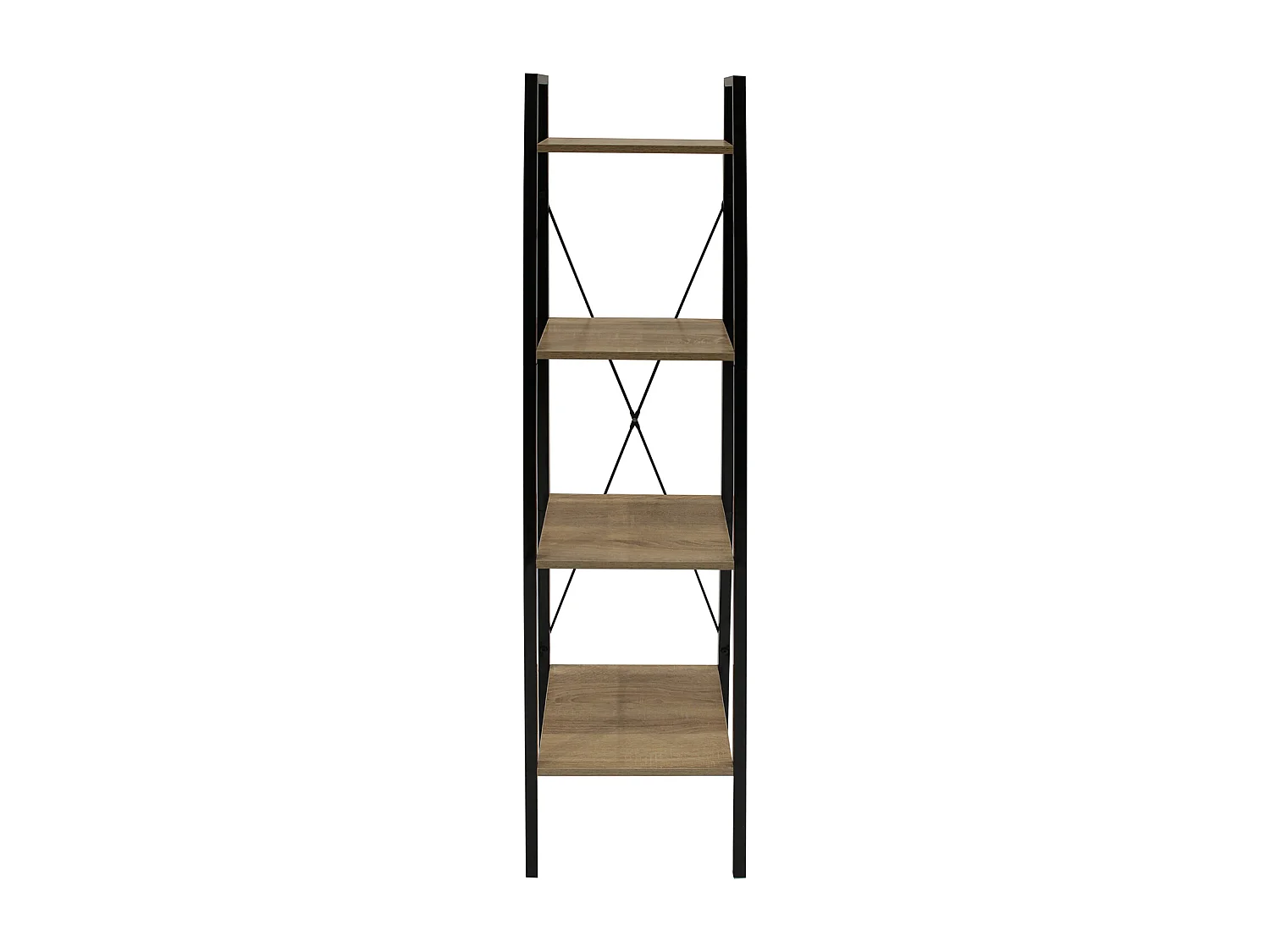 Etagere Bois Et Metal 148x34x32 Beige, Noir