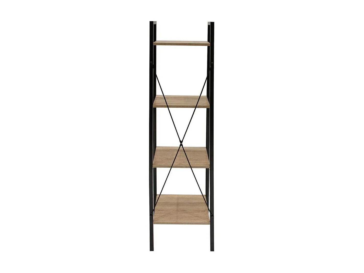 Etagere Bois Et Metal 148x34x32 Beige, Noir