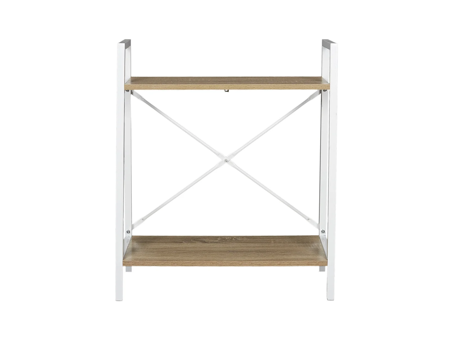 Etagere Bois Et Metal Blanc 70x60x27cm Marron, Blanc