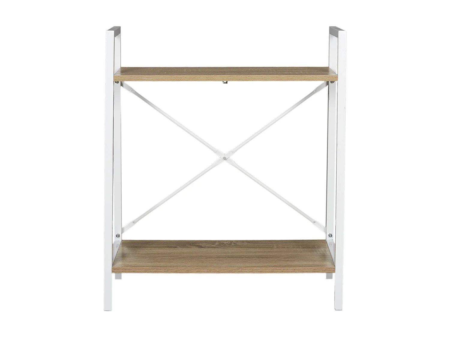 Etagere Bois Et Metal Blanc 70x60x27cm Marron, Blanc