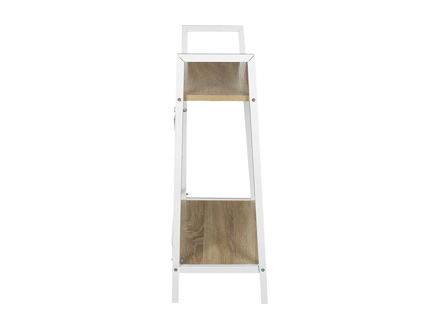 Etagere Bois Et Metal Blanc 70x60x27cm Marron, Blanc