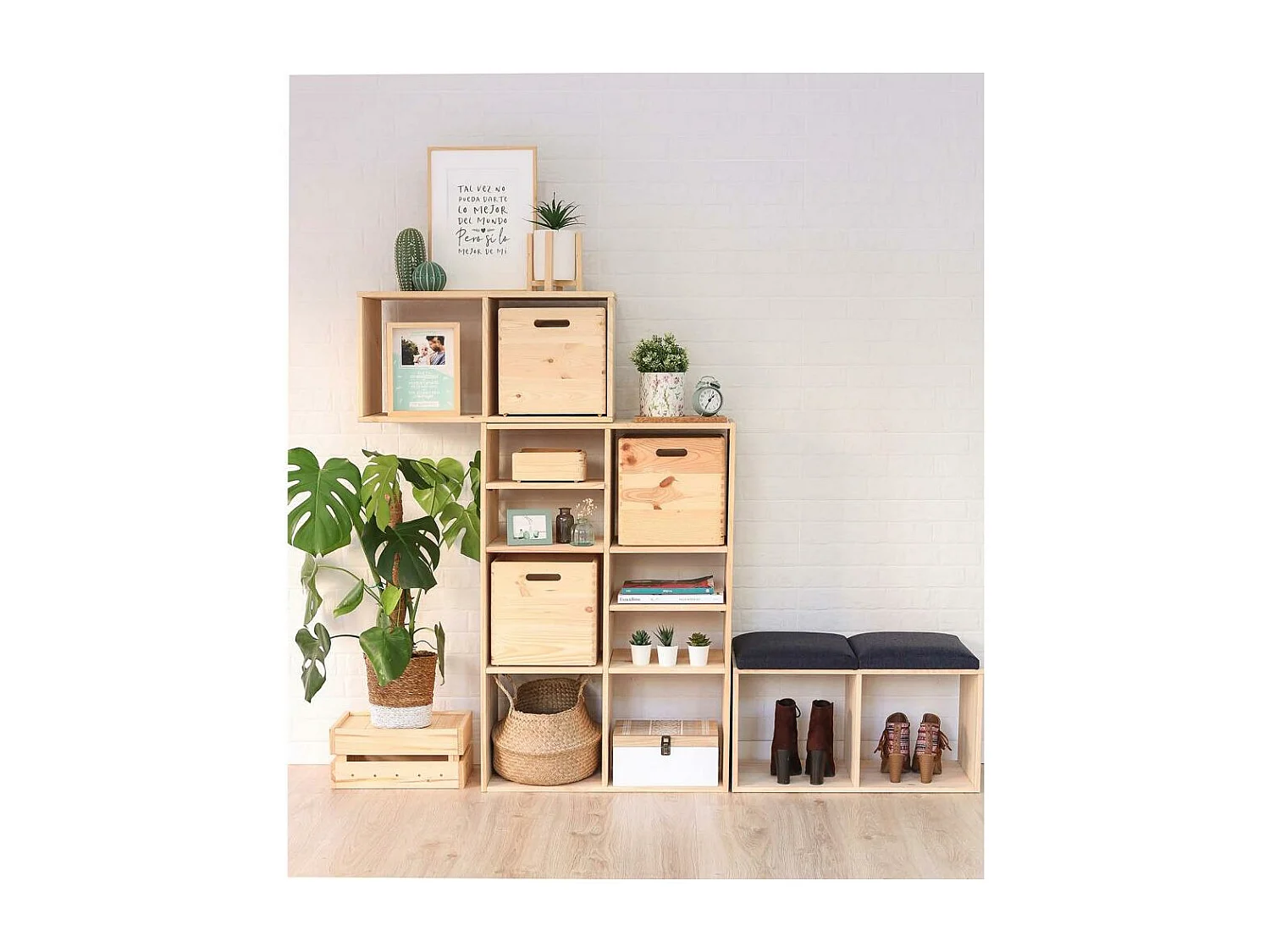 Étagère modulaire en pin massif Dinamic 3 tablettes