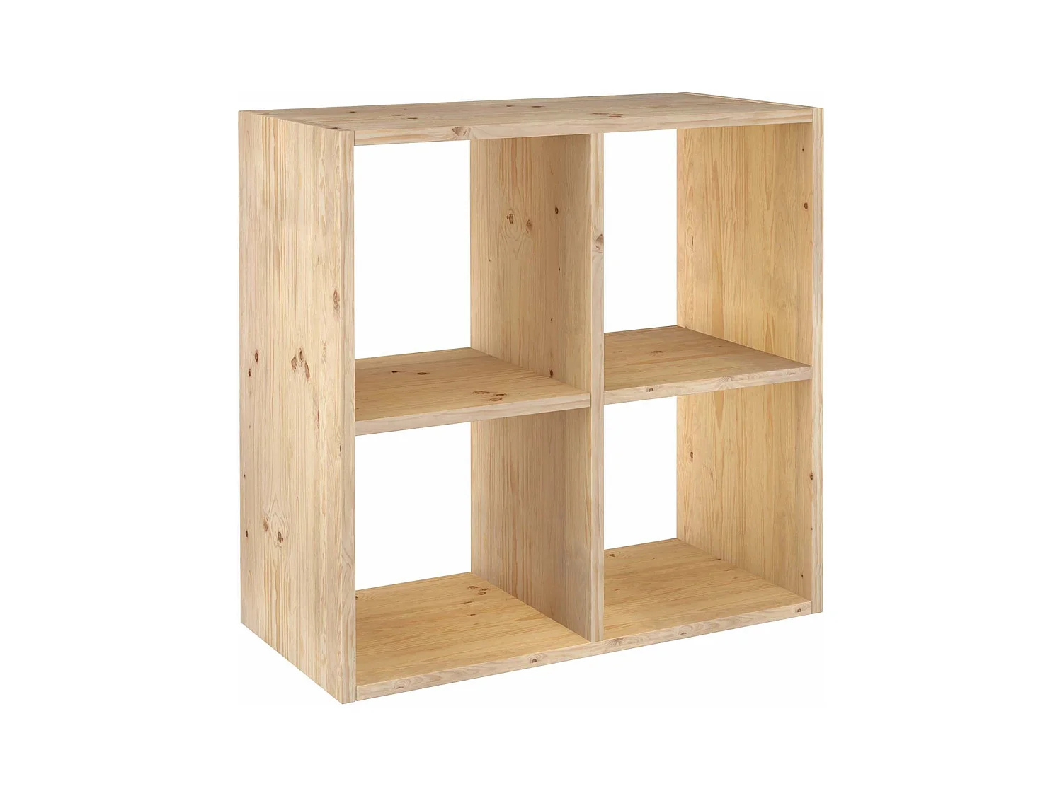 Étagère cubes en bois brut Dinamic 4 cases