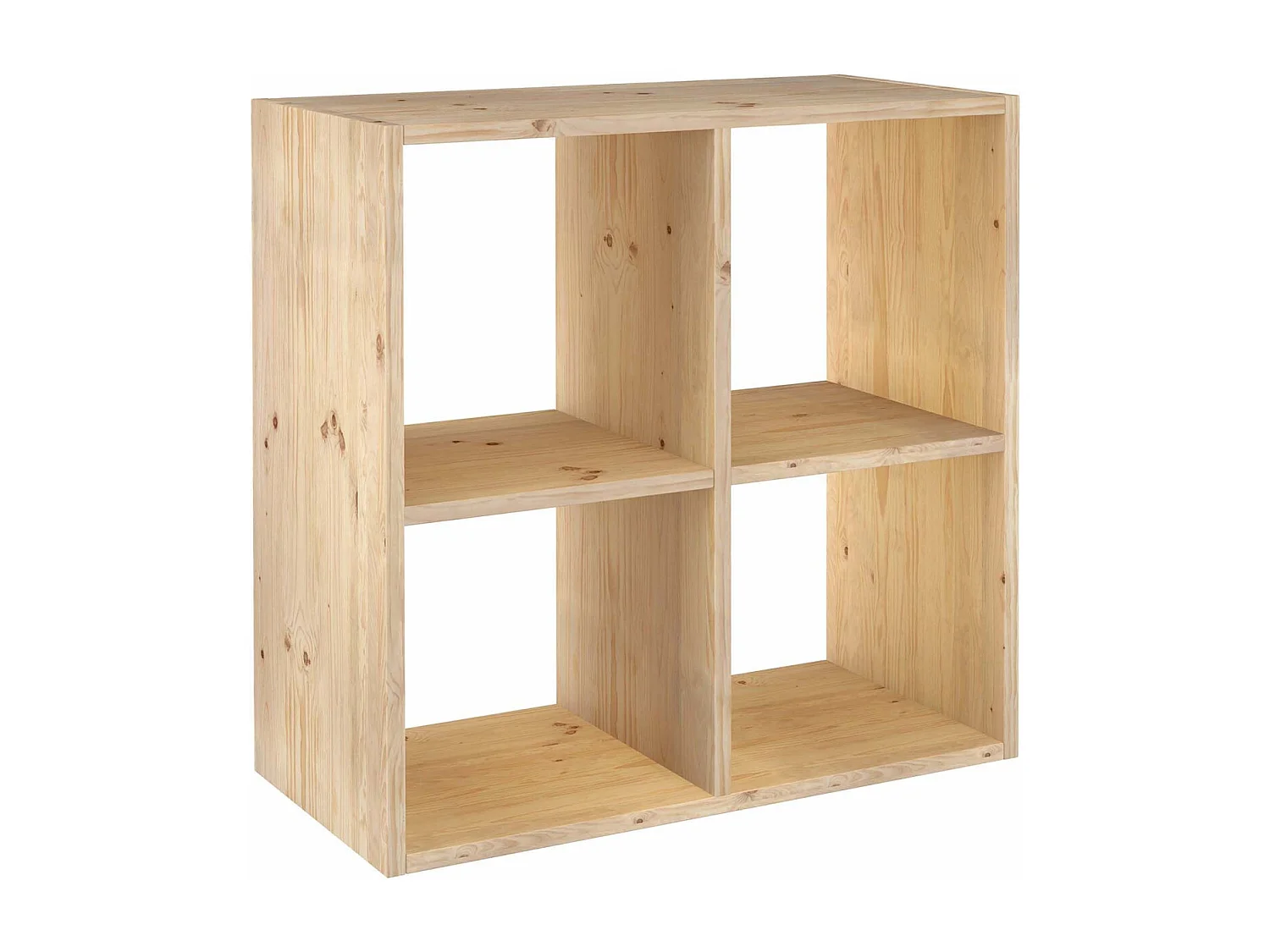 Étagère cubes en bois brut Dinamic 4 cases