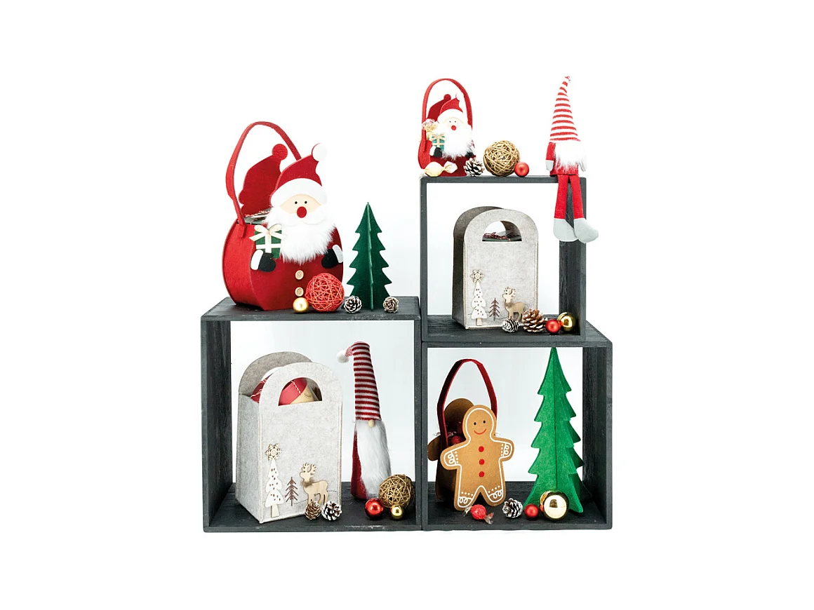 Étagères cube en bois de paulownia (Lot de 5)