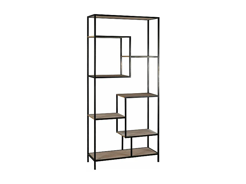 Étagère déstructurée en métal avec plaquage pin Jape