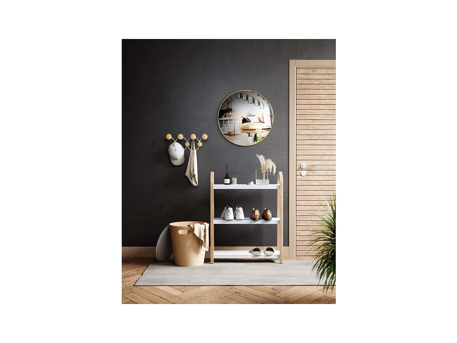 Étagère blanc et naturel Bellwood 3 étagères