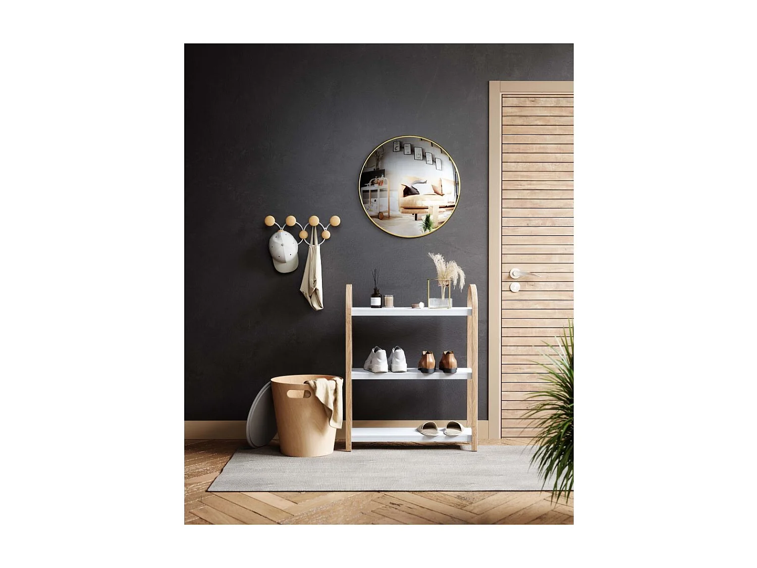 Étagère blanc et naturel Bellwood 3 étagères