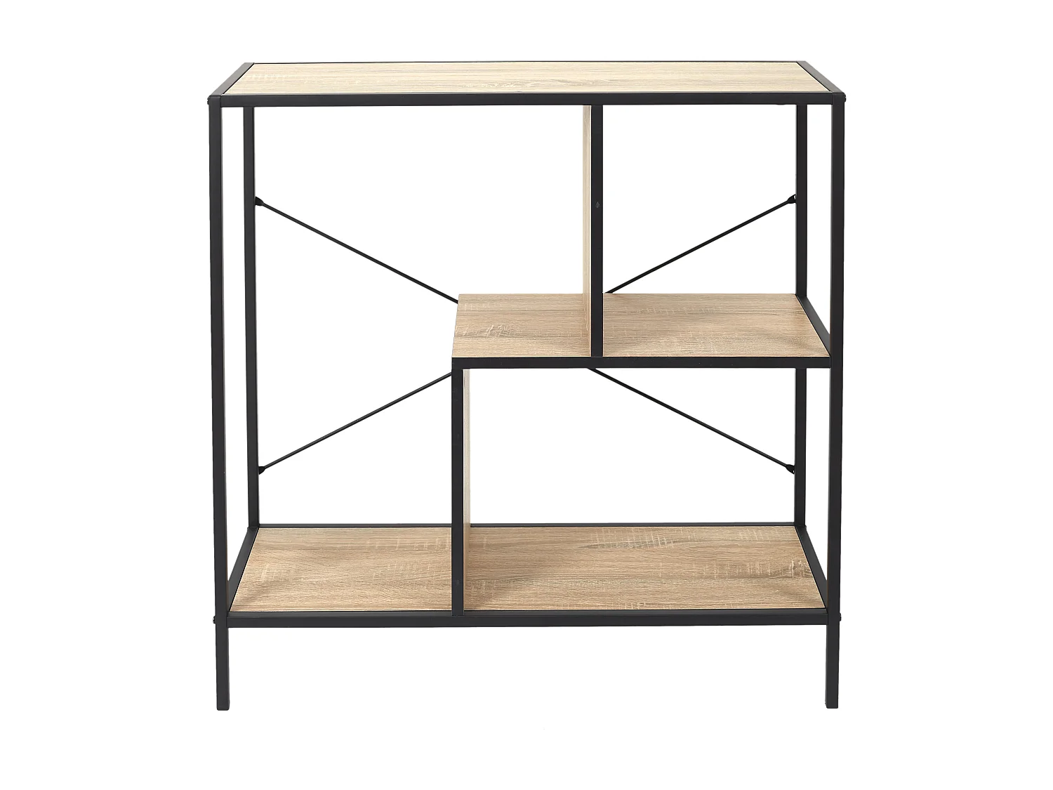 Etagere Edison 80x30x79.5cm Noir, Marron
