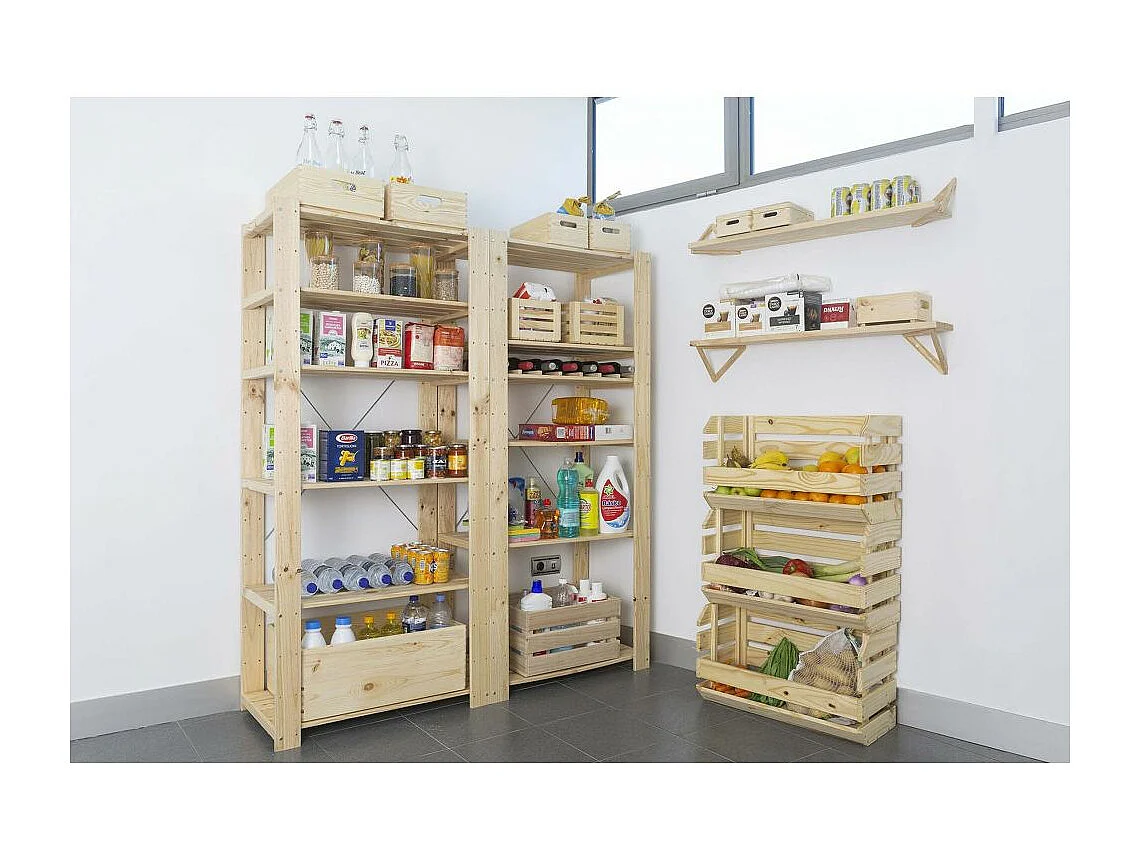 Estantería Evolution de pino macizo de alta resistencia con 3 estantes