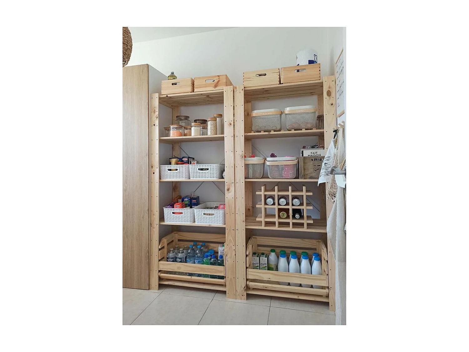 Étagère charge lourde en pin massif Evolution 3 tablettes