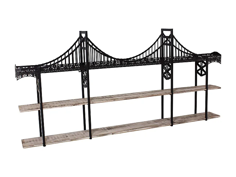 Etagères en bois et fer Pont 146.5 x 13 x 70 cm