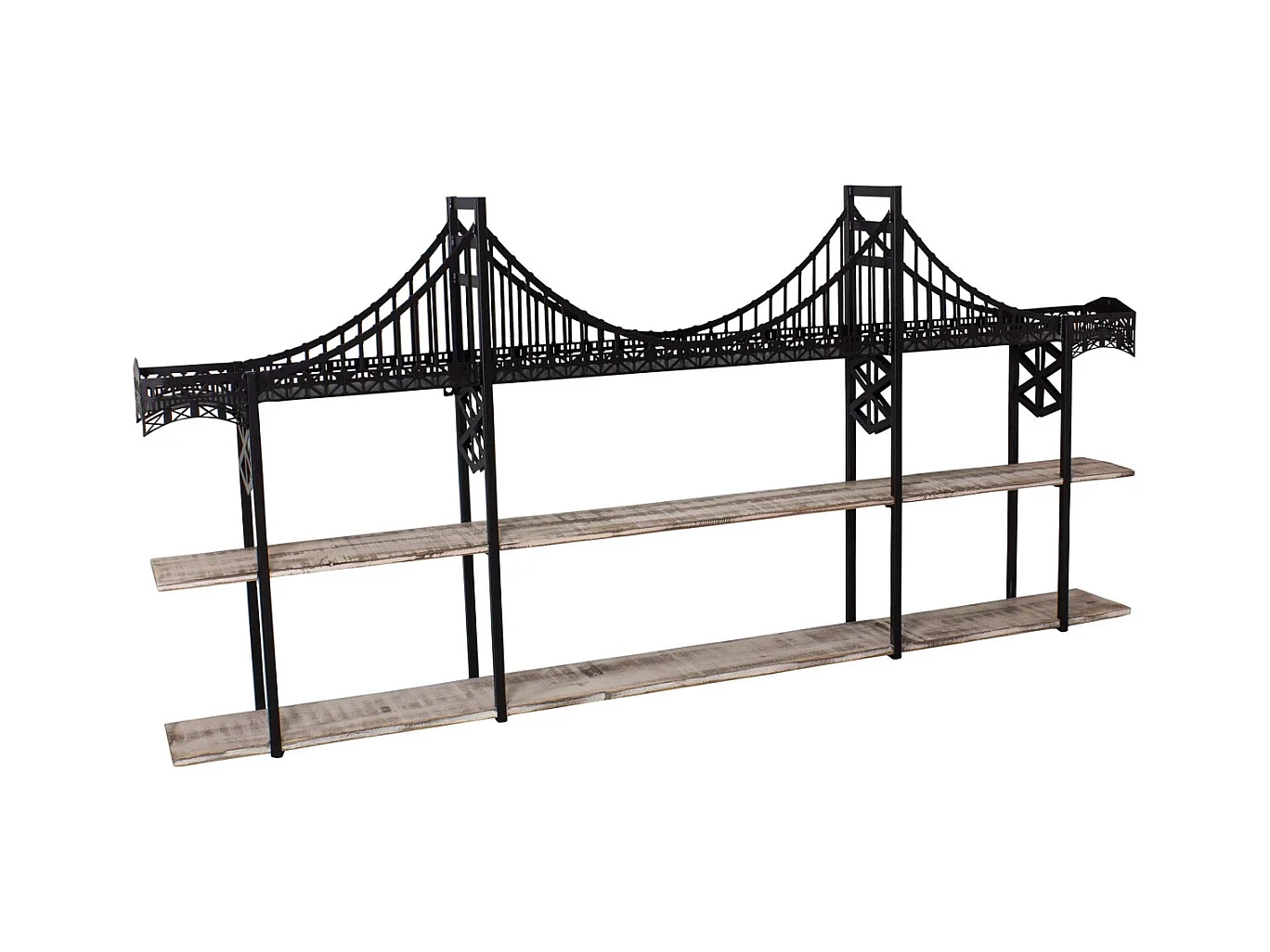 Etagères en bois et fer Pont 146.5 x 13 x 70 cm