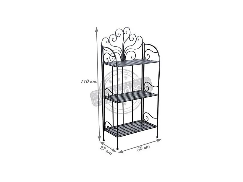 Etagère pliante en métal Arabesques 3 tablettes