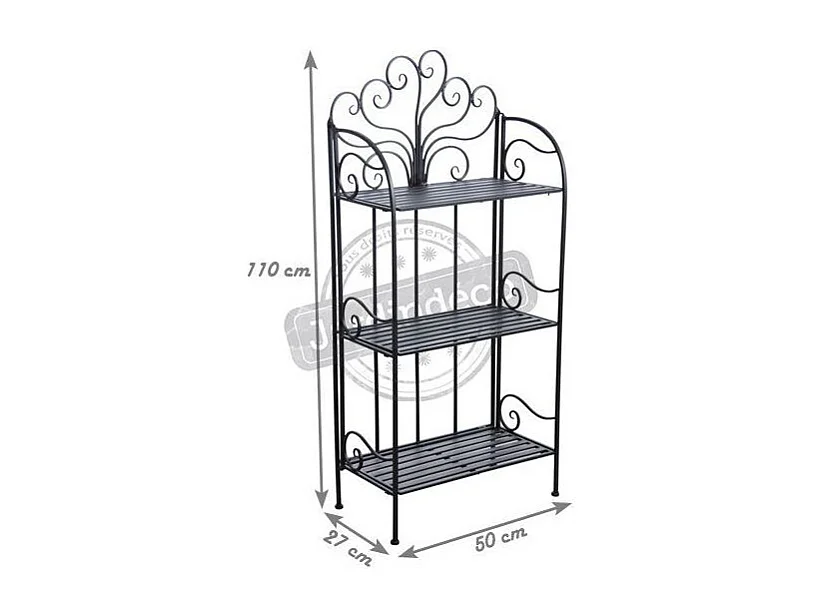 Etagère pliante en métal Arabesques 3 tablettes