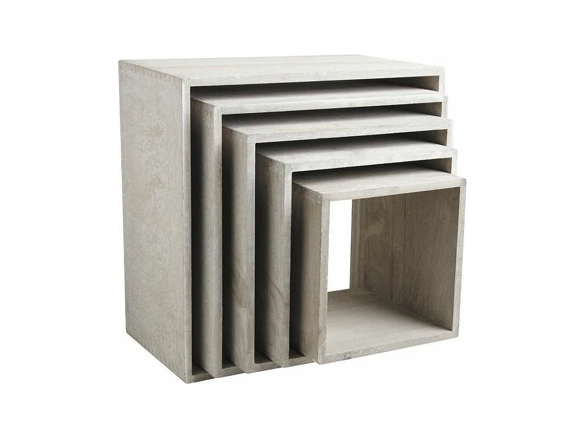 Étagères cube en bois de paulownia (Lot de 5)