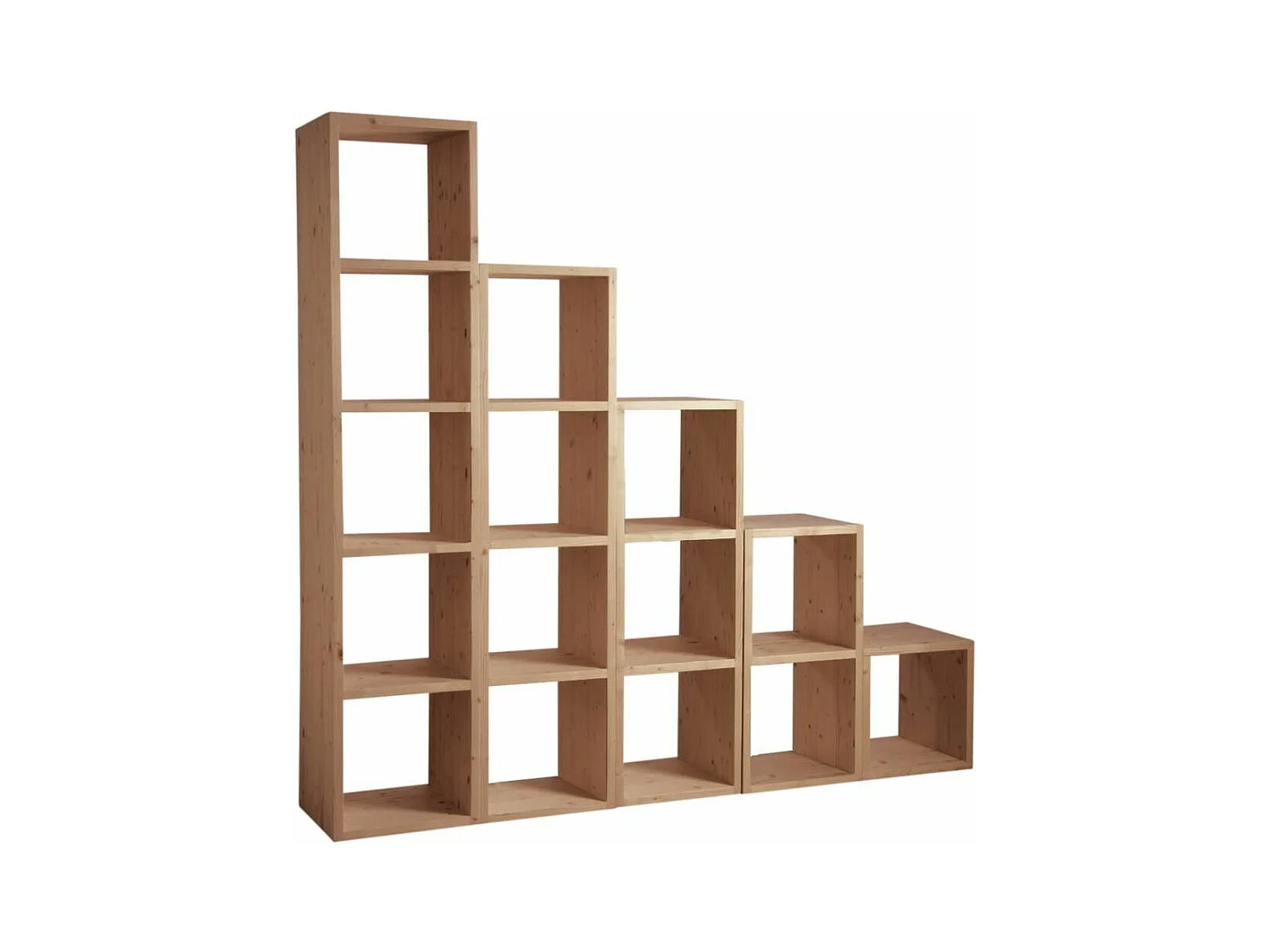 Etagère 4 cases en épicéa ciré miel 4 cases