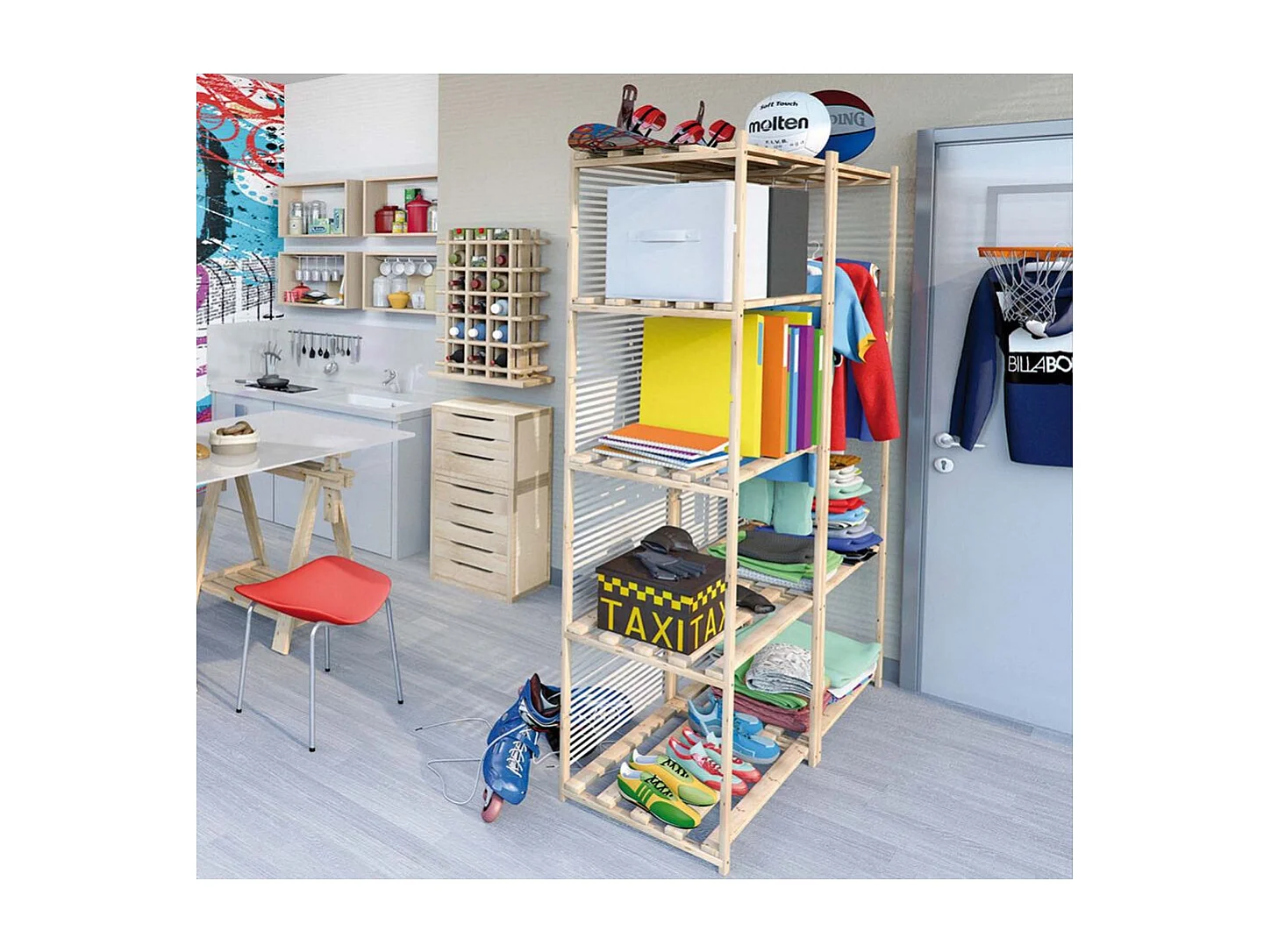 Etagère en kit profondeur 30 cm Natura 4 tablettes