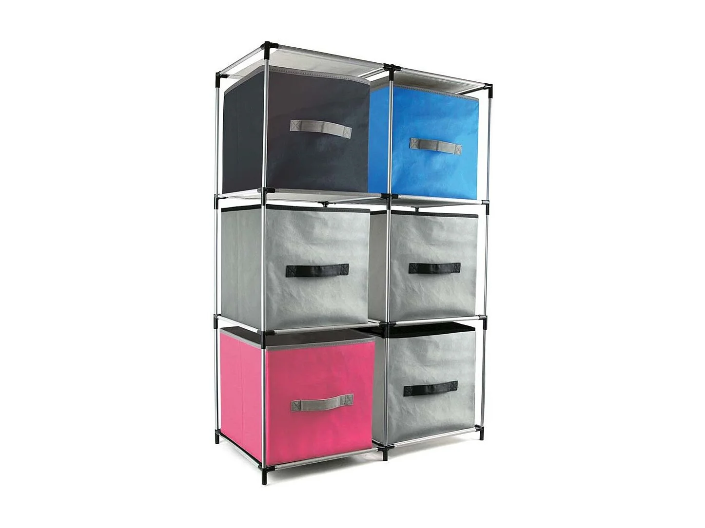 Etagere 6 Casiers Gris, Noir