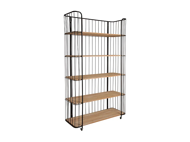 Étagère style industriel sur roulettes 5 Niveaux