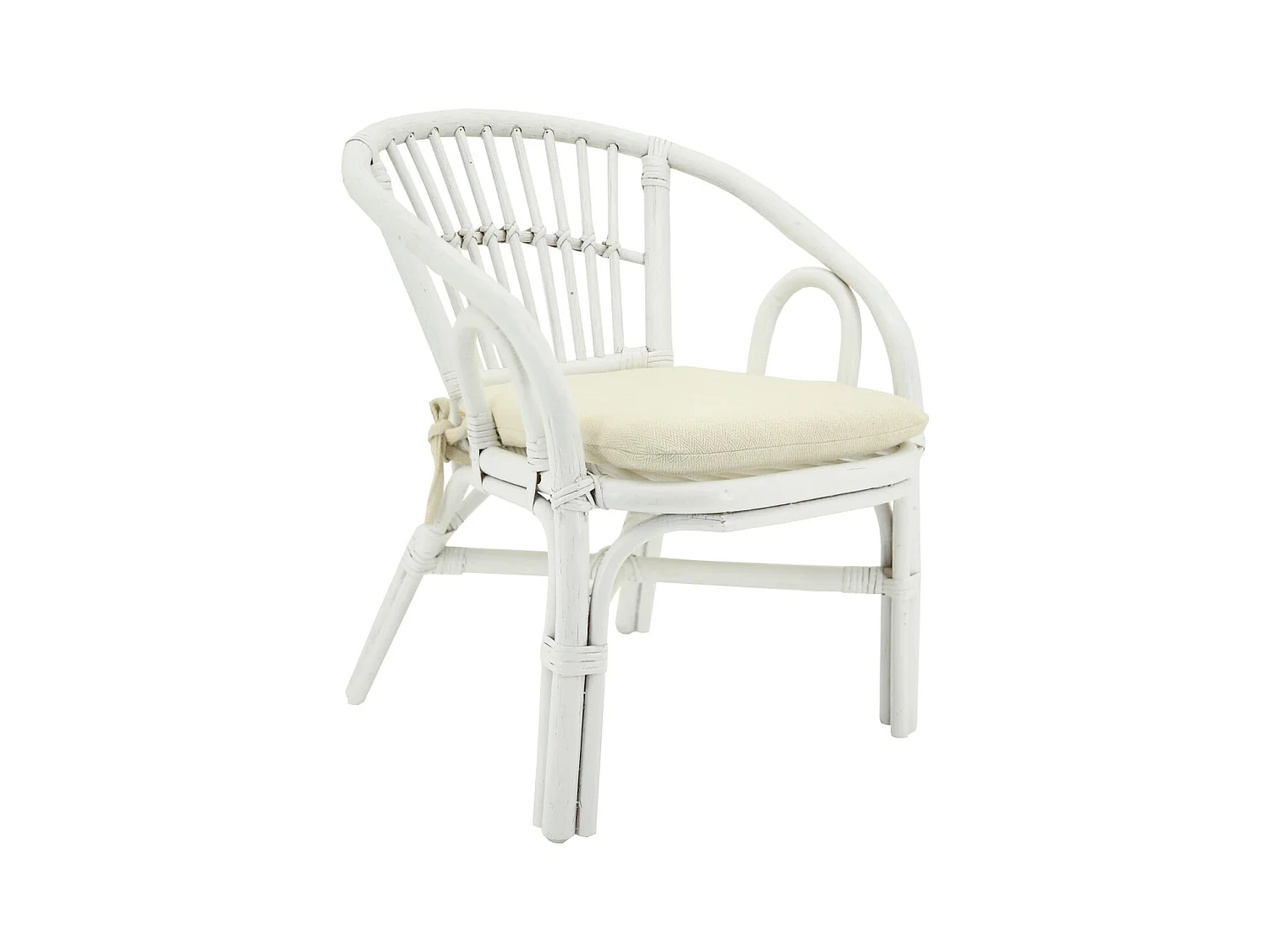 Fauteuil enfant en rotin laqué blanc Putih