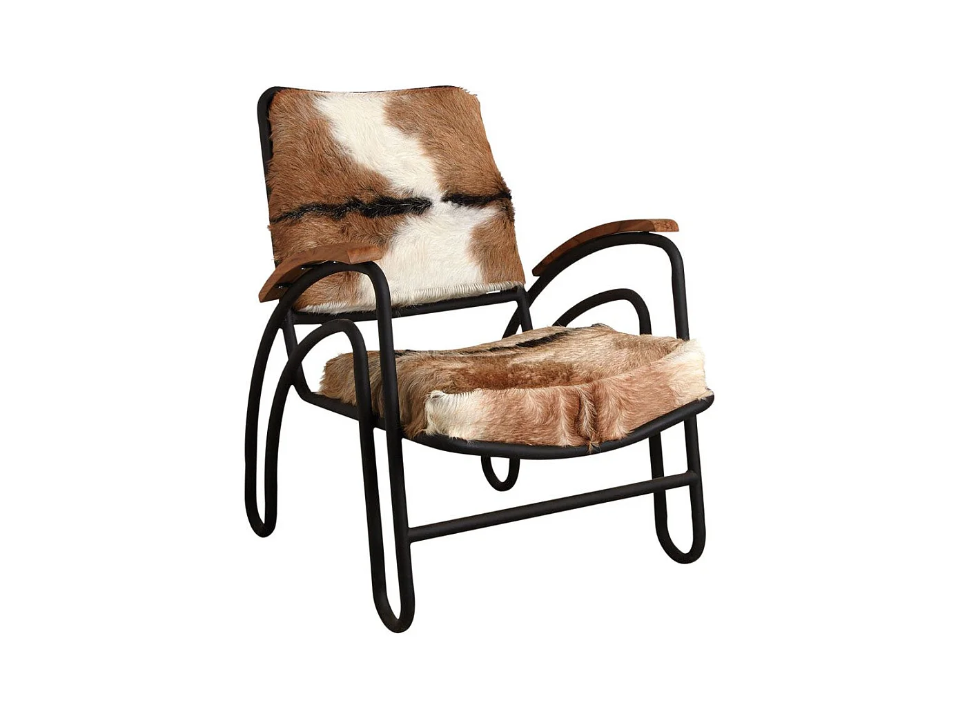 Fauteuil métal et peau de chèvre