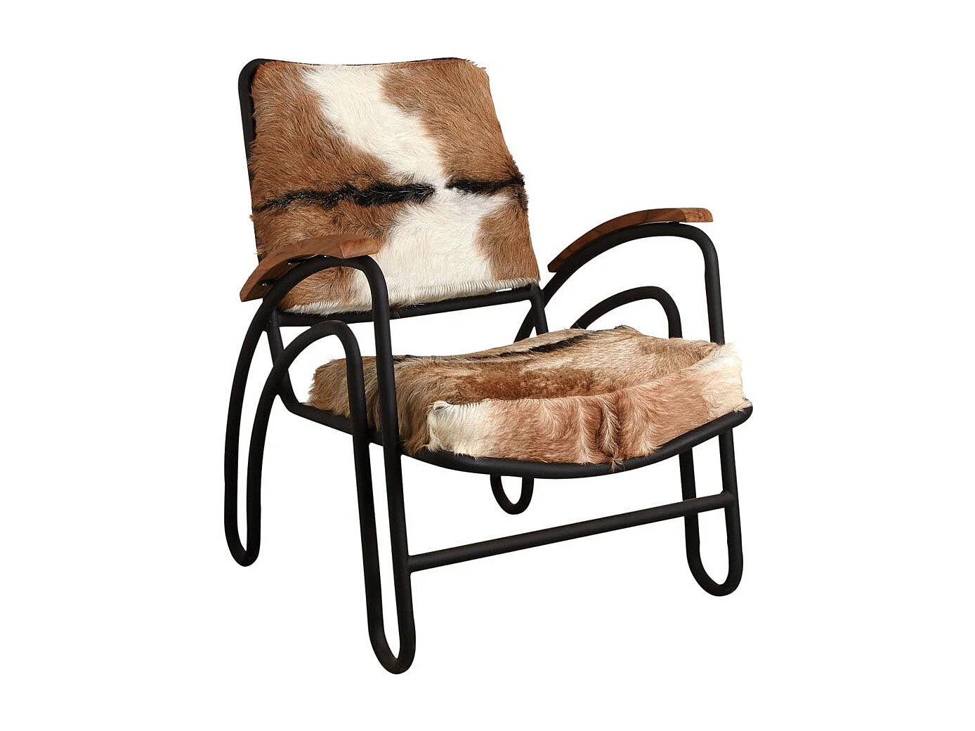 Fauteuil métal et peau de chèvre