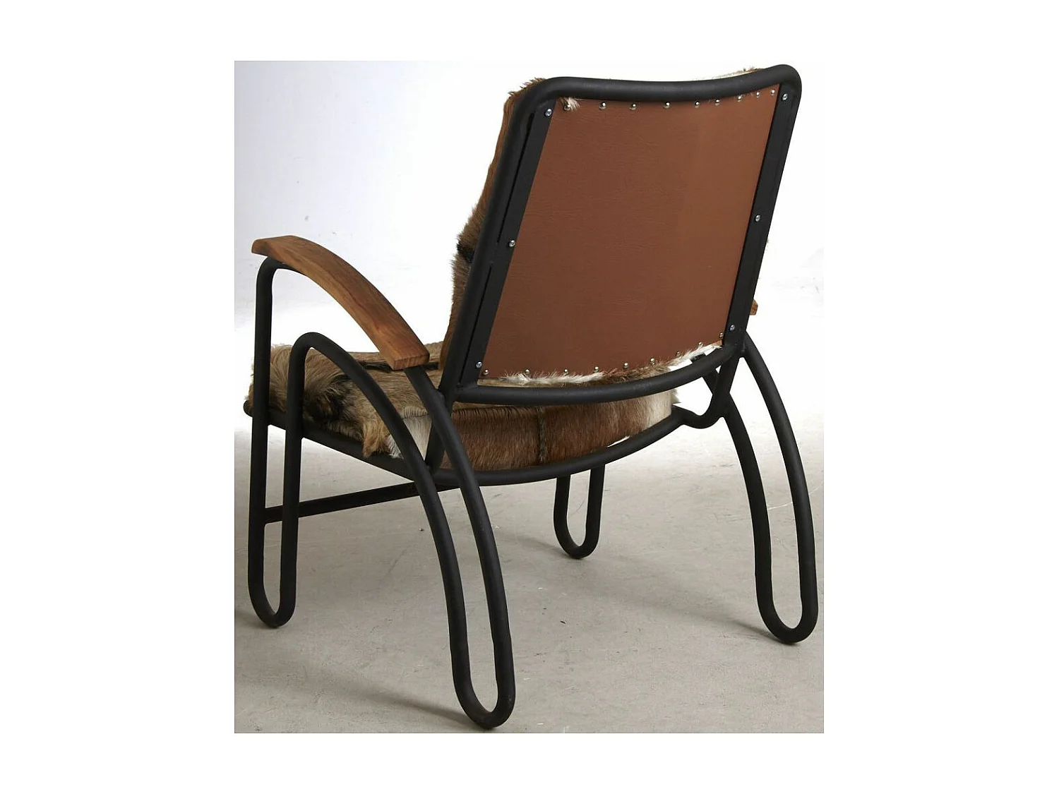 Fauteuil métal et peau de chèvre