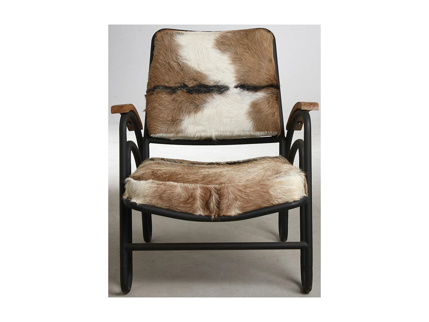 Fauteuil métal et peau de chèvre