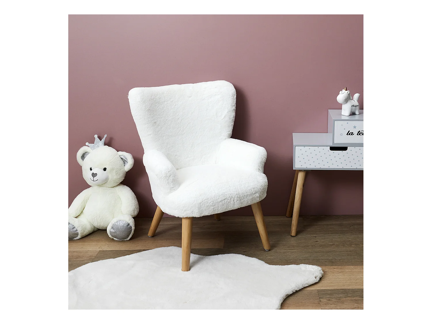 Fauteuil Helsinki Enfant Imitation Fourrure
