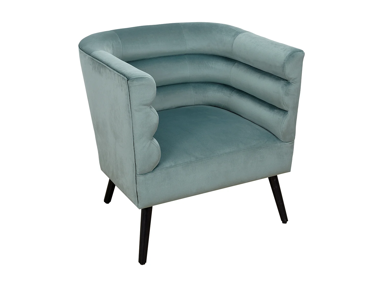 Fauteuil Amelia Velours Vert Vert, Gris, Noir
