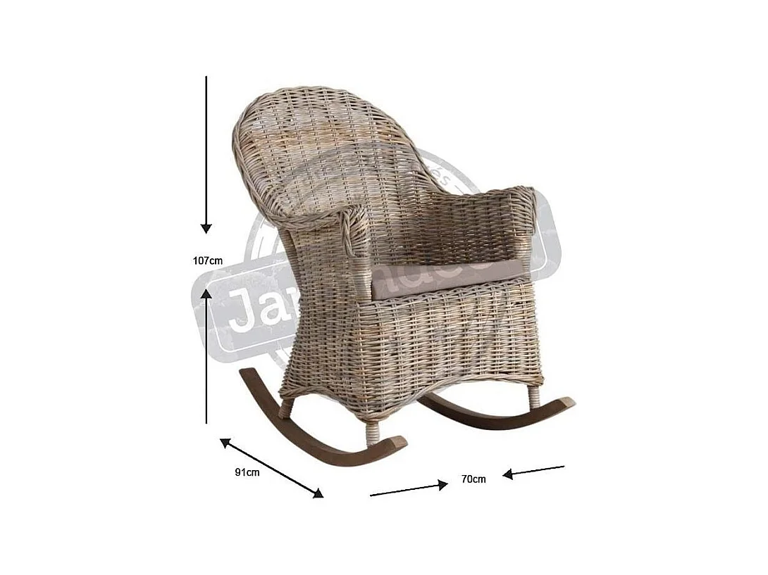 Rocking chair en poelet gris Kresek