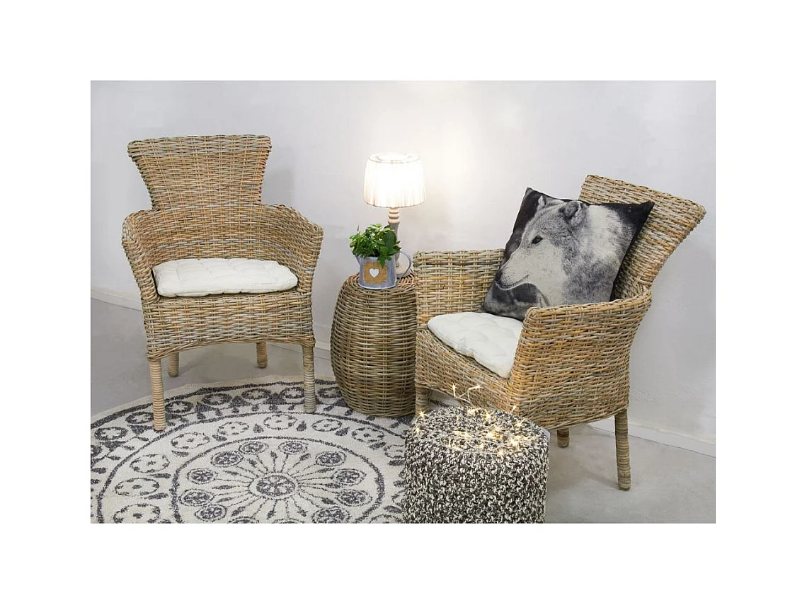 Fauteuil en poelet gris