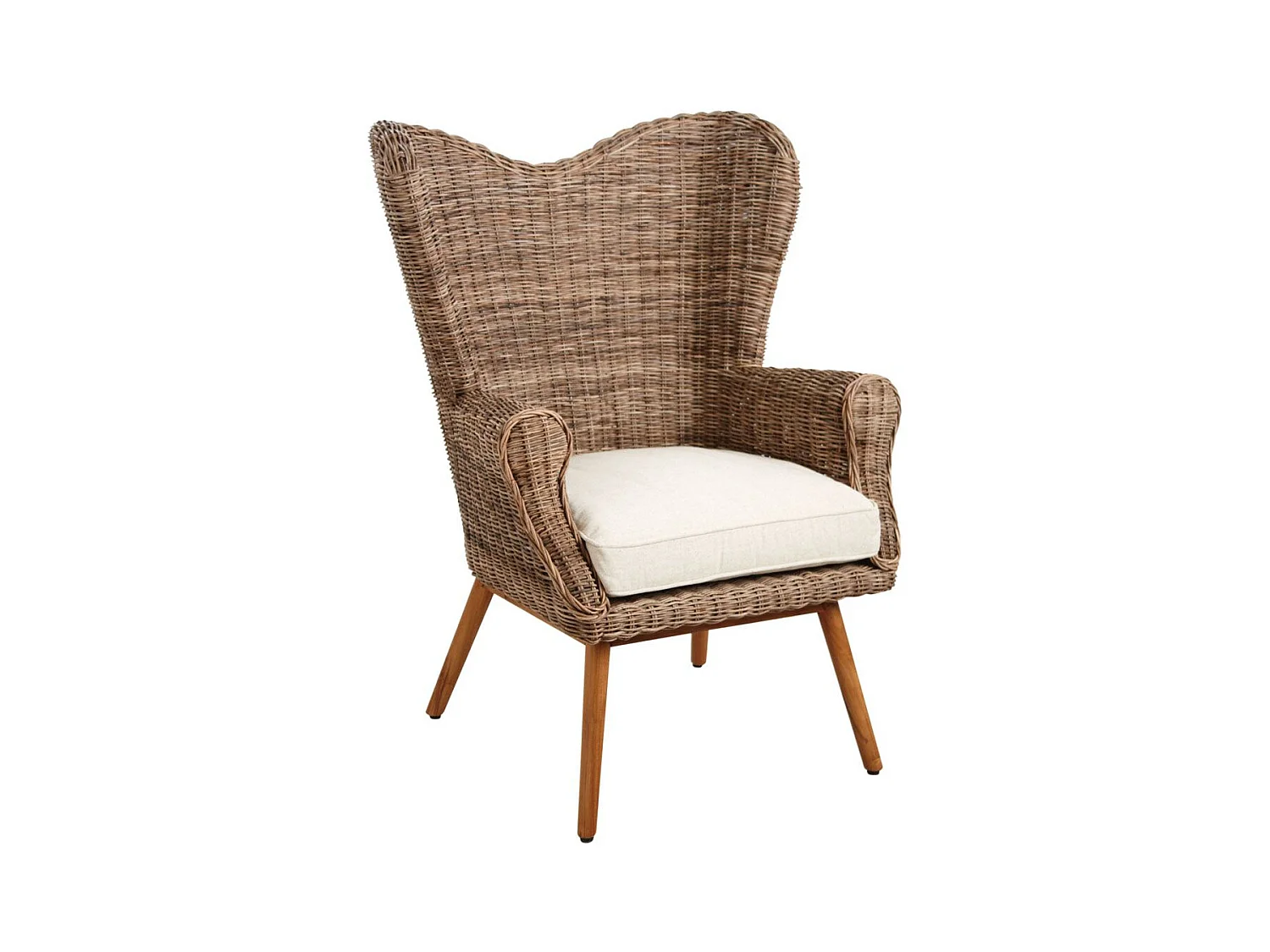 Fauteuil en teck et poelet Banjaran