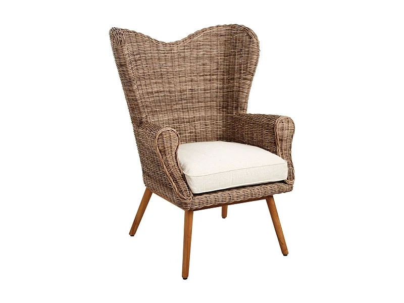 Fauteuil en teck et poelet Banjaran