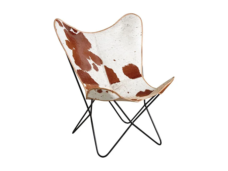 Fauteuil butterfly en peau de vache