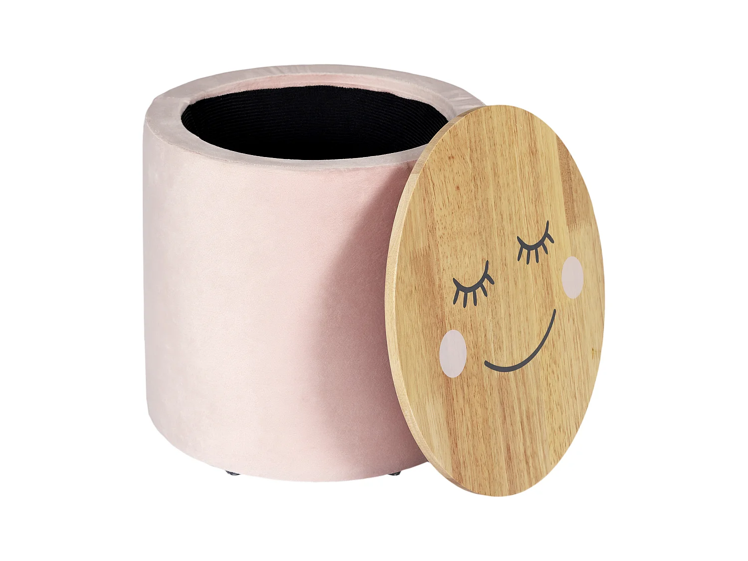 Pouf Rangement Enfant Moon Rose