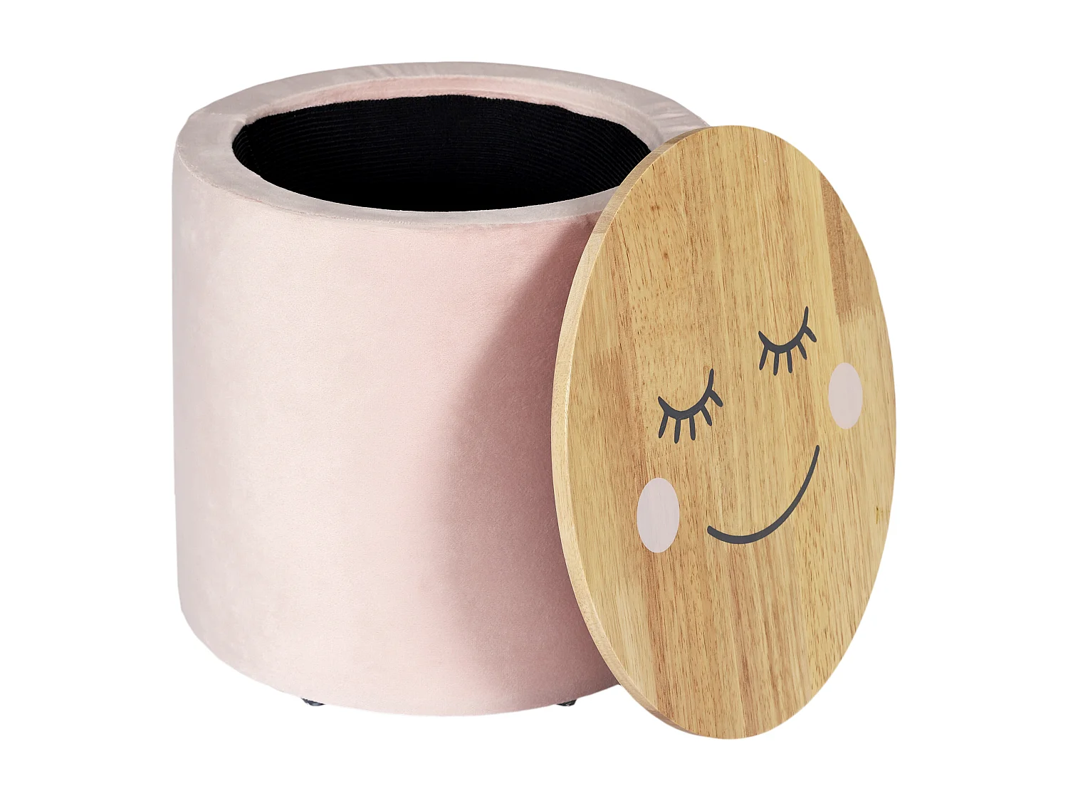 Pouf Rangement Enfant Moon Rose