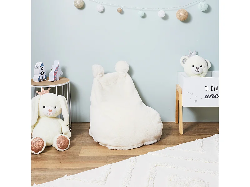 Fauteuil Poire Enfant Ted Imitation Fourrure
