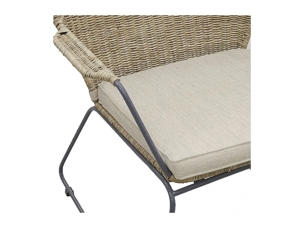 Fauteuil en poelet gris et métal