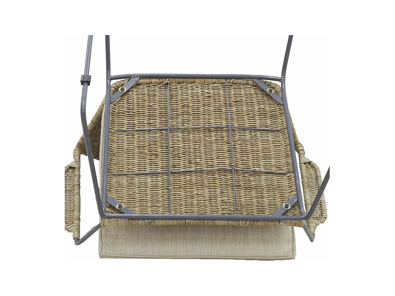 Fauteuil en poelet gris et métal