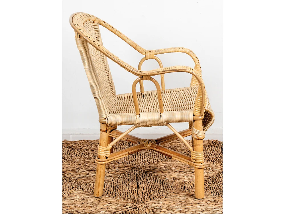 Fauteuil enfant en rotin Loni Naturel