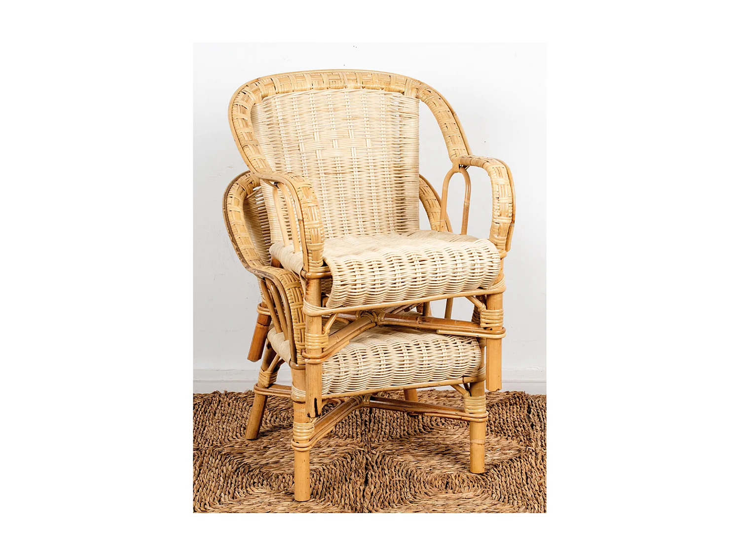 Fauteuil enfant en rotin Loni Naturel