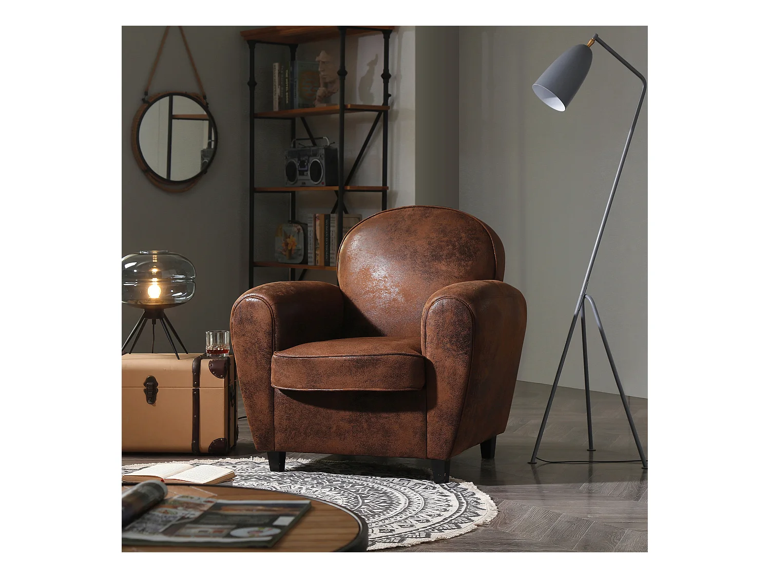 Fauteuil Club Marron Marron