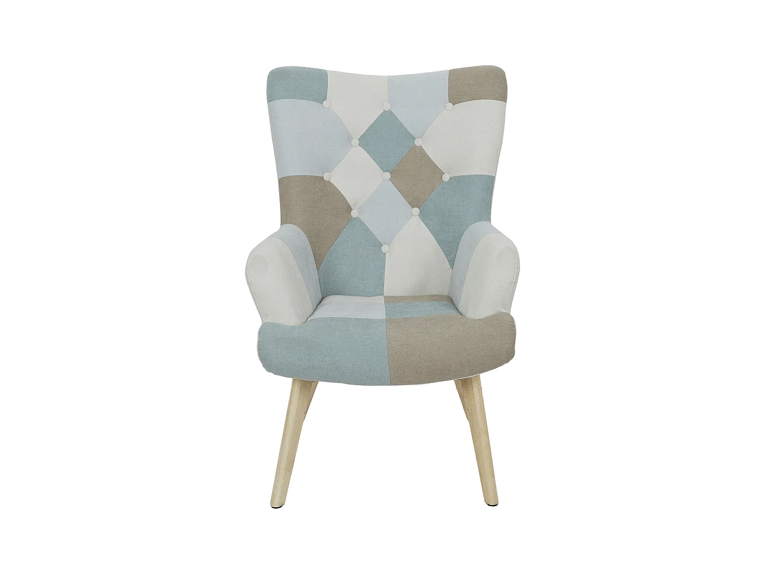Fauteuil Helsinki Patchwork Bleu Bleu